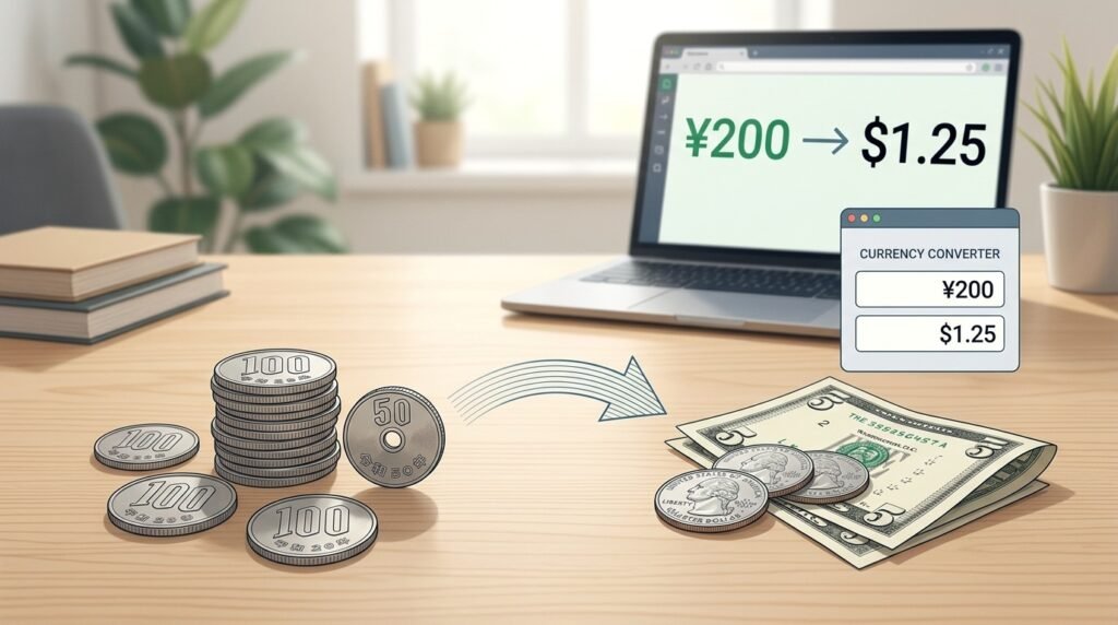 200 yen to USD conversion calculator