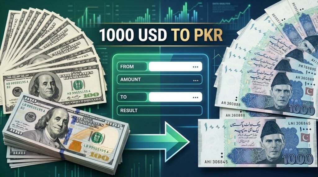 1000 usd to pkr